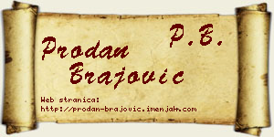 Prodan Brajović vizit kartica